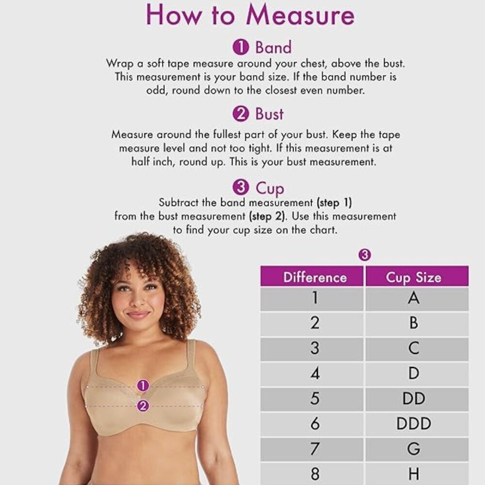 Playtex 4823 Secrets Amazing Shape‎ Balconette Underwire Bra 42D Sandshell - Picture 9 of 9